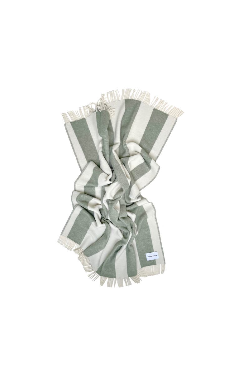 Maison Deux Rough Stripe Blanket, Alternate, color, Medium Green