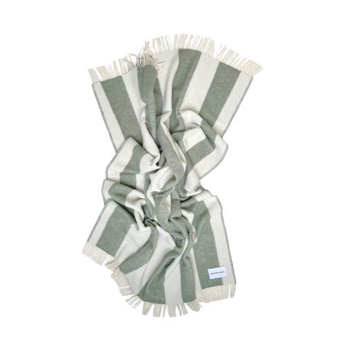 Maison Deux Rough Stripe Blanket In Green