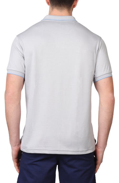 Shop Tailorbyrd Johnny Collar Micro Piqué Modal Blend Polo In Light Grey Heather