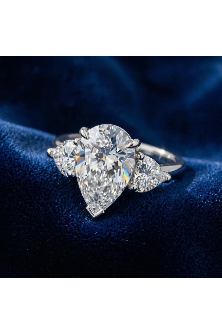 5 1/2Ct Pear & Heart Certified Diamond Engagement Ring Lab Grown, Alternate, color, 14k Yellow Gold