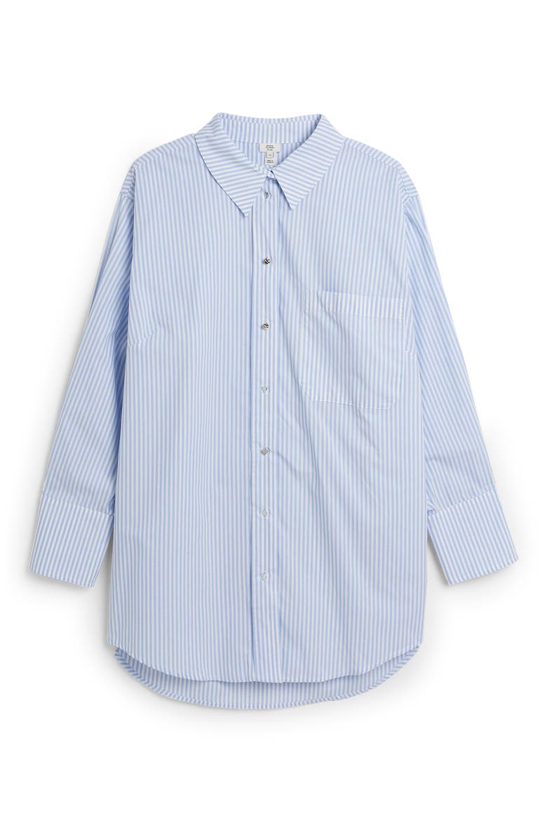 Stripe Oversize Shirt, Alternate, color, LIGHT BLUE
