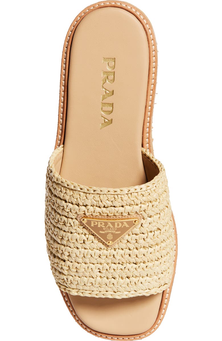 Prada Raffia Platform Slide Sandal, Alternate, color,