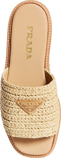 Prada Raffia Platform Slide Sandal (Women) | Nordstrom