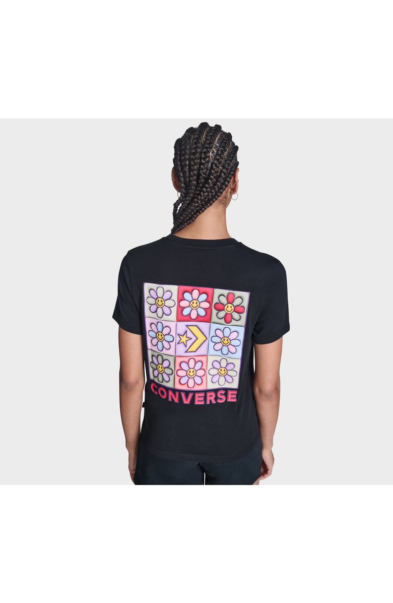 Converse Flower Grid T-Shirt, Alternate, color, Converse Black