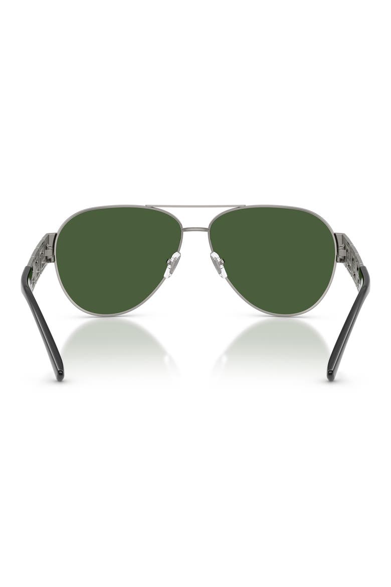 61mm Pilot Sunglasses, Alternate, color, GUNMETAL / DARK GREEN