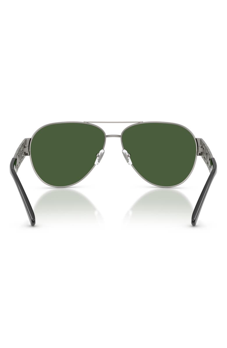 Versace 61mm Pilot Sunglasses, Alternate, color, Gunmetal / Dark Green