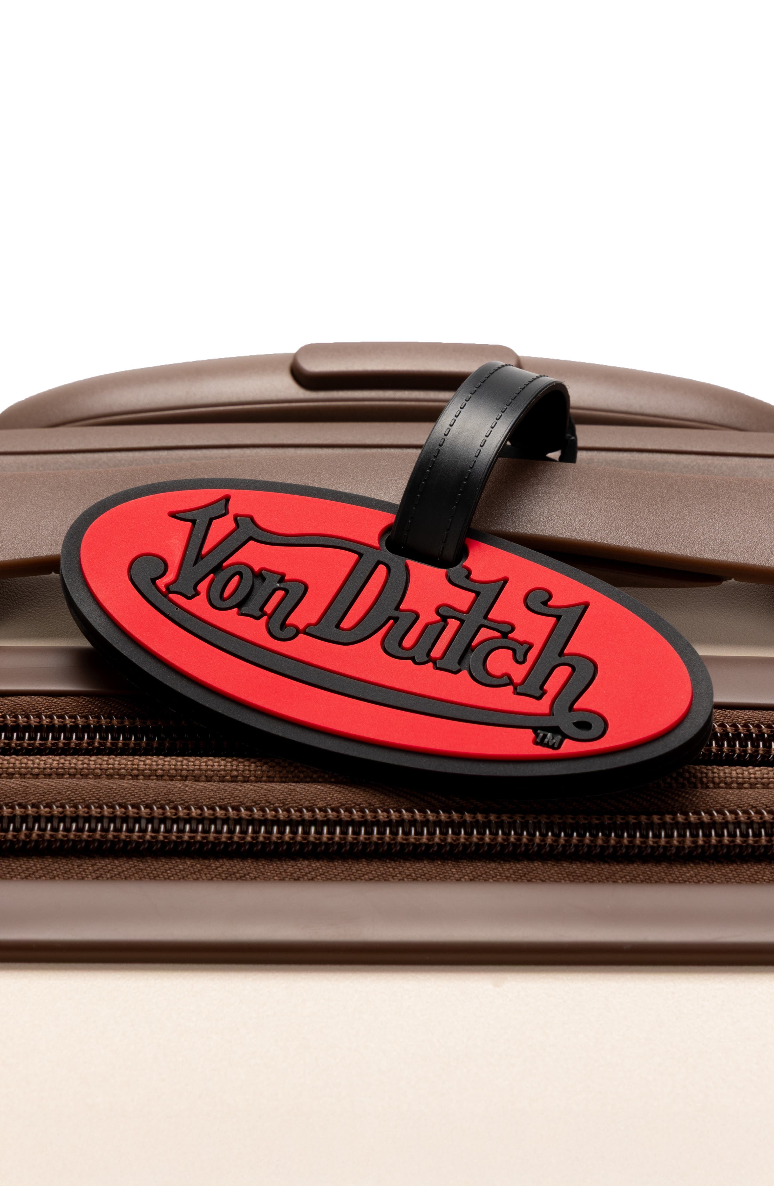 Von Dutch Logo Patch 2-Piece Suitcase ID Tag Set with Adjustable Straps, Alternate, color, Logo Patch