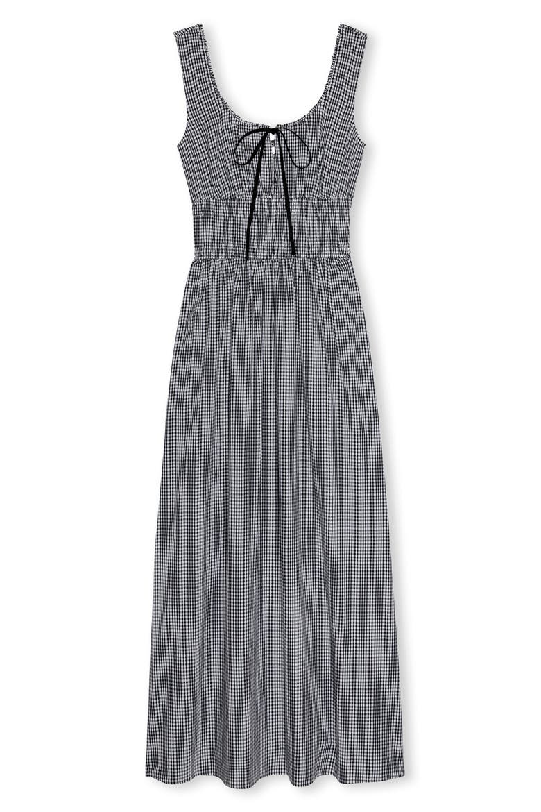 Jordie Gingham Sleeveless Maxi Dress, Alternate, color, BLACK GINGHAM