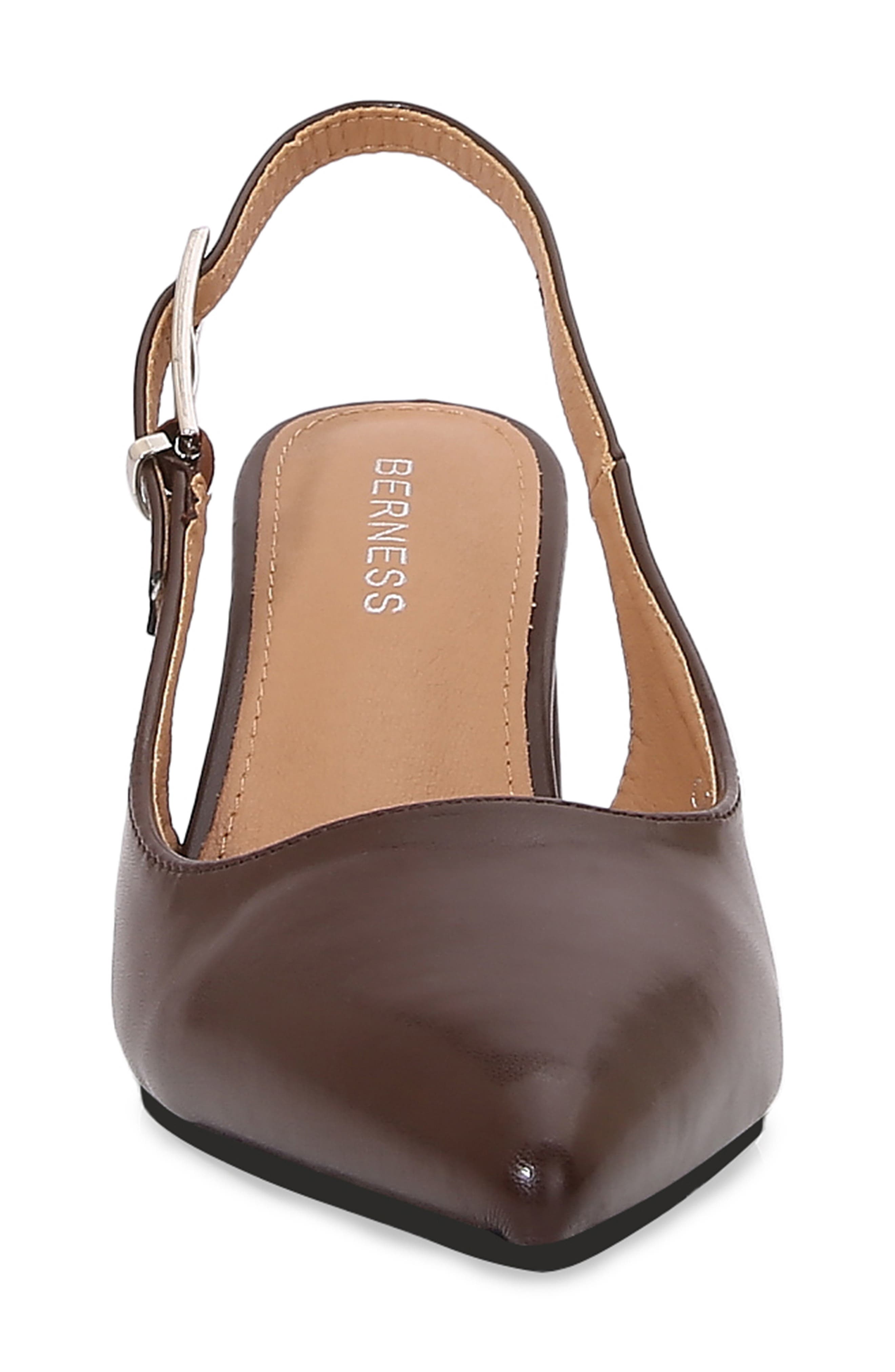 BERNESS Pointed Toe Slingback Pump, Alternate, color, Brown