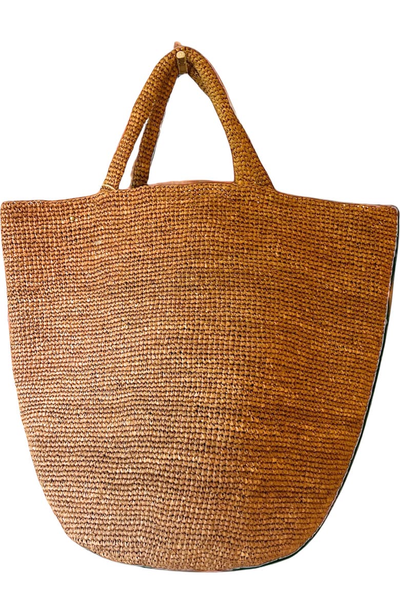 Zanatany Concepts Caramel Raffia Beach Tote Bag, Main, color, Caramel