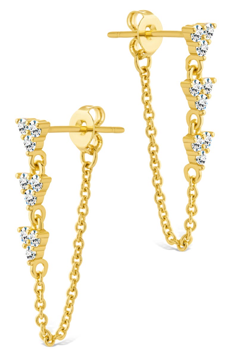 Sterling Forever Luci Chain Drop Earrings, Alternate, color, Gold