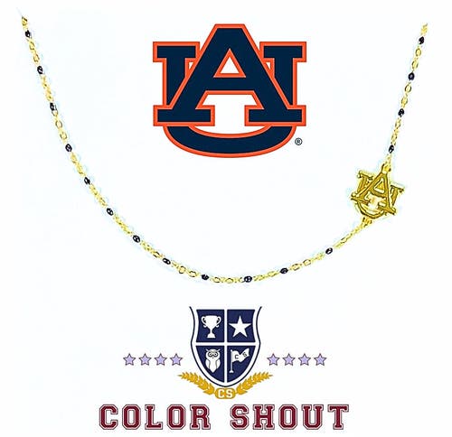 Color Shout Auburn University Side Necklace In Gold