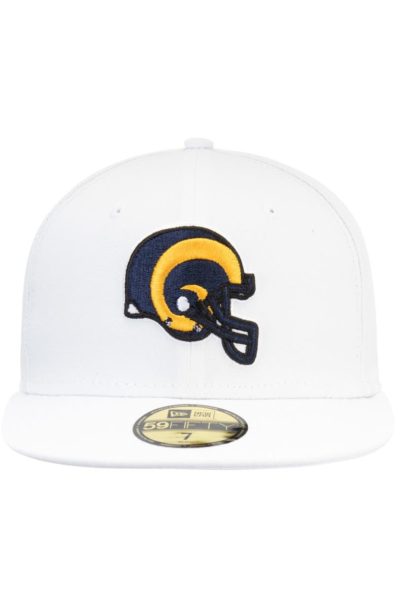 New Era Men's New Era White Los Angeles Rams Historic Omaha 59FIFTY Fitted Hat, Alternate, color, White
