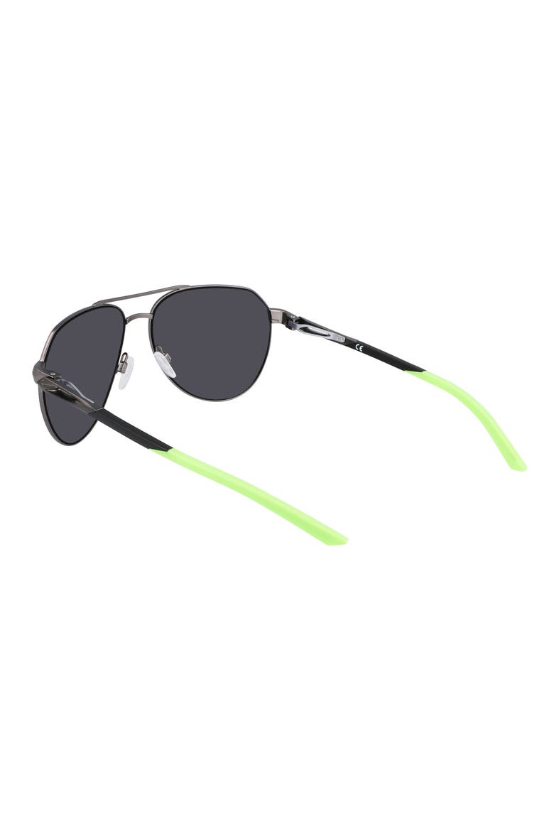 Nine 60mm Aviator Sunglasses, Alternate, color, SATIN GUNMETAL/ GREY SLVR