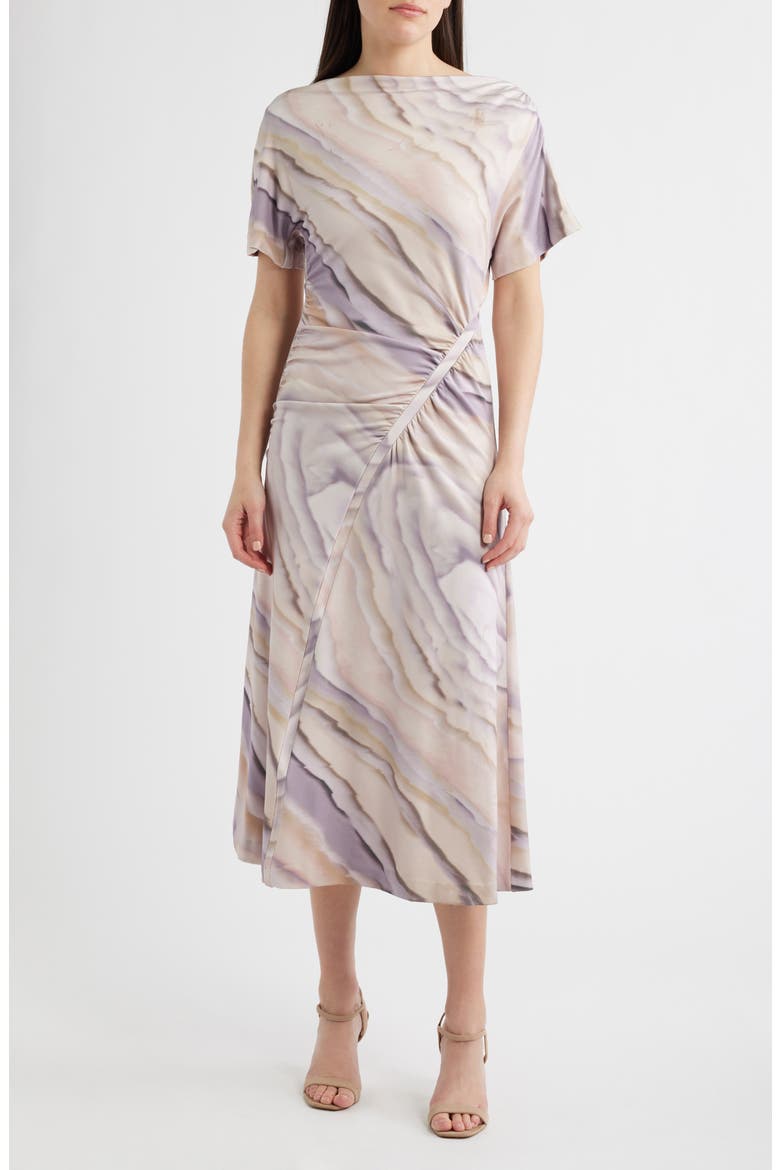 Ecaren Jersey Midi Dress, Main, color, LAVENDER TIDE PRINT