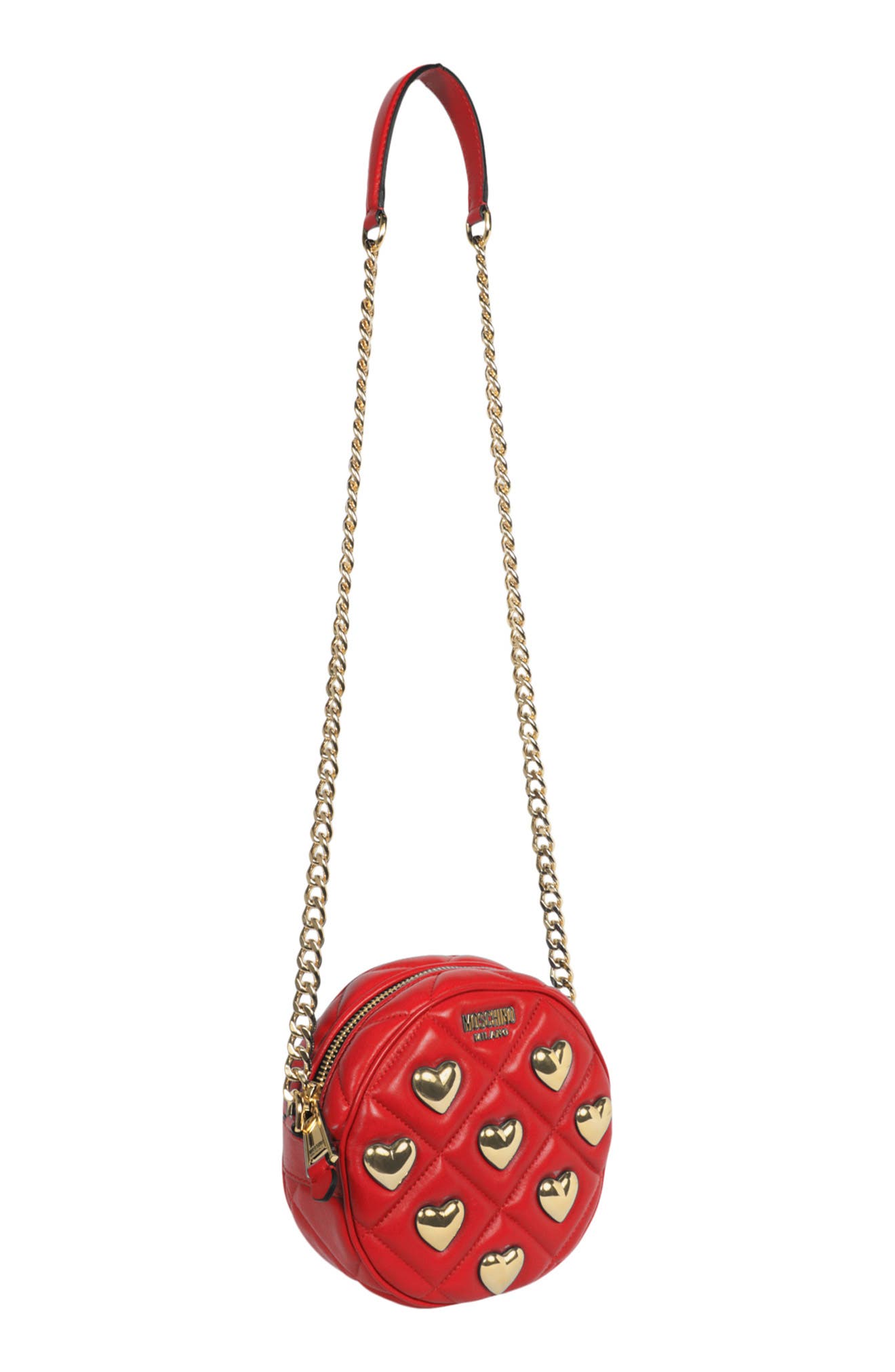 Moschino Quilted Heart Crossbody Bag, Alternate, color, 