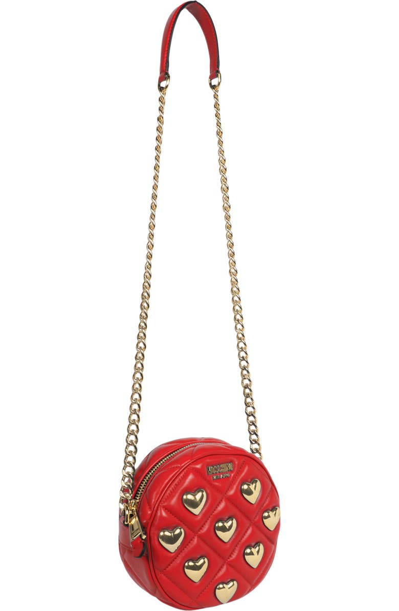 Moschino Quilted Heart Crossbody Bag, Alternate, color,