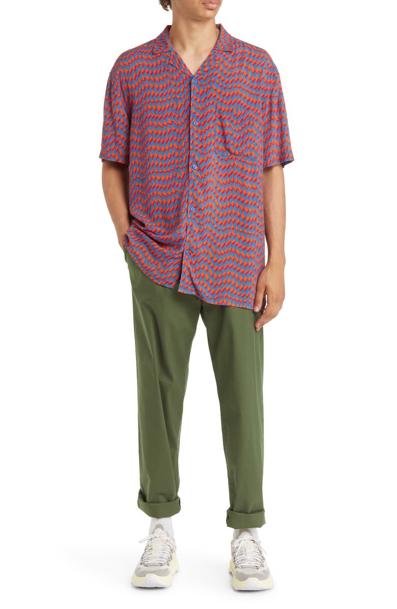 BP. Print Short Sleeve Button-Up Camp Shirt, Alternate, color, 