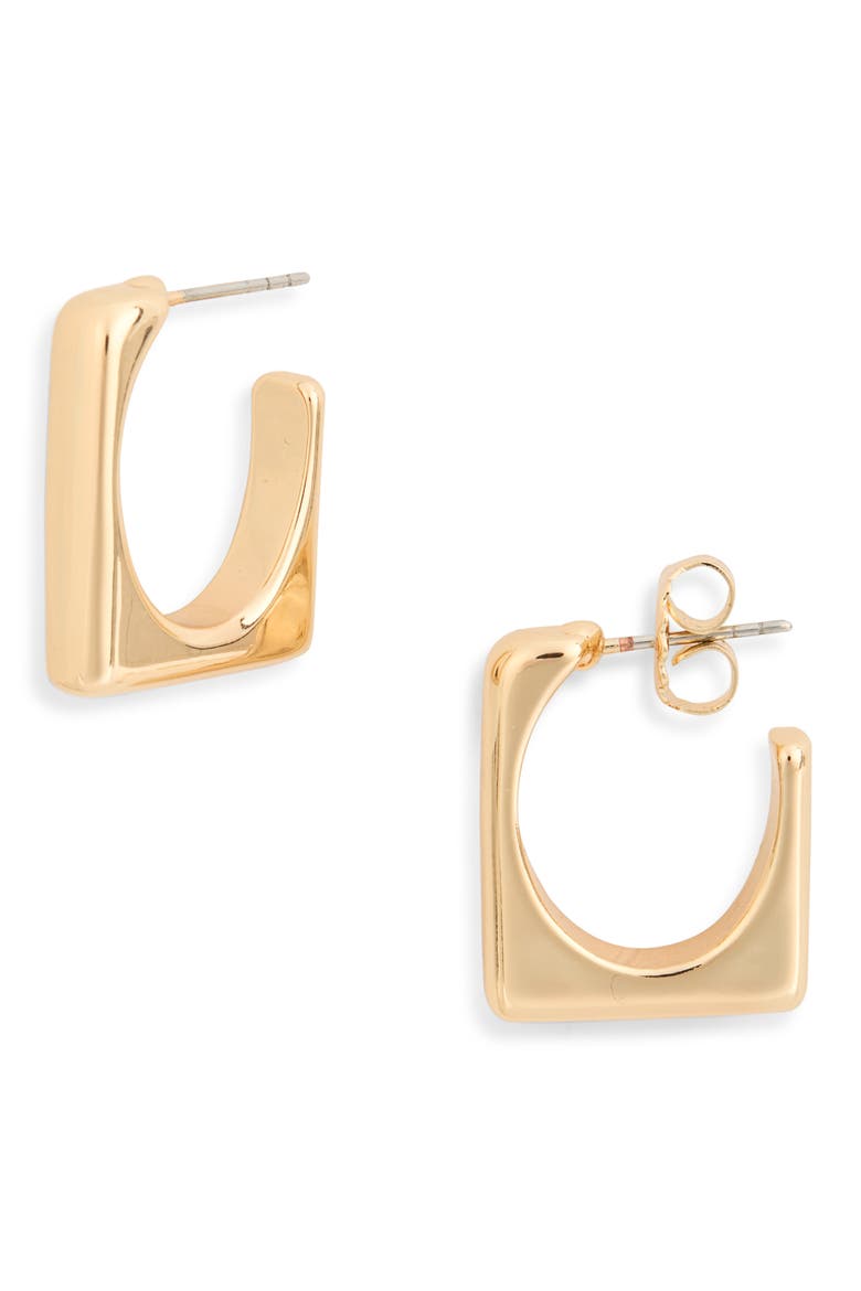 Square Hoop Earrings, Main, color, GOLD