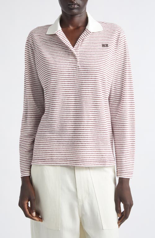 Wales Bonner Trust Stripe Linen & Cotton Jersey Polo In Multi