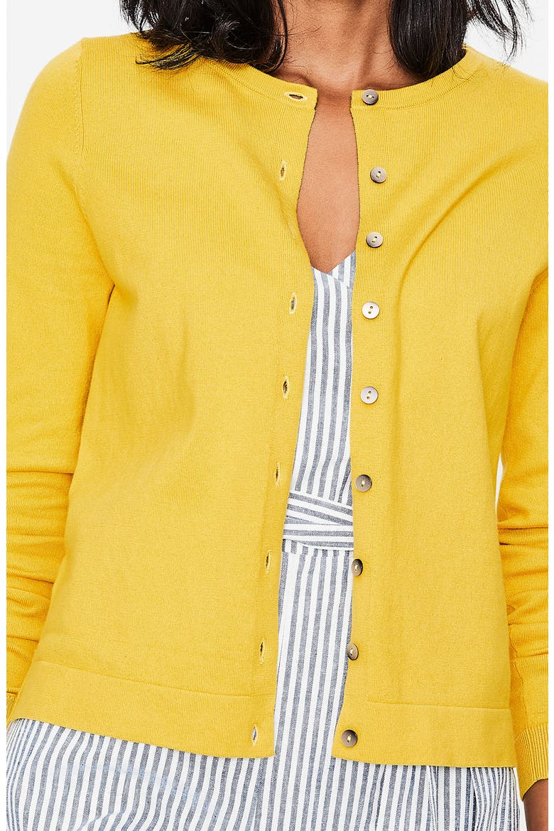 Crewneck Cardigan, Alternate, color, MIMOSA YELLOW