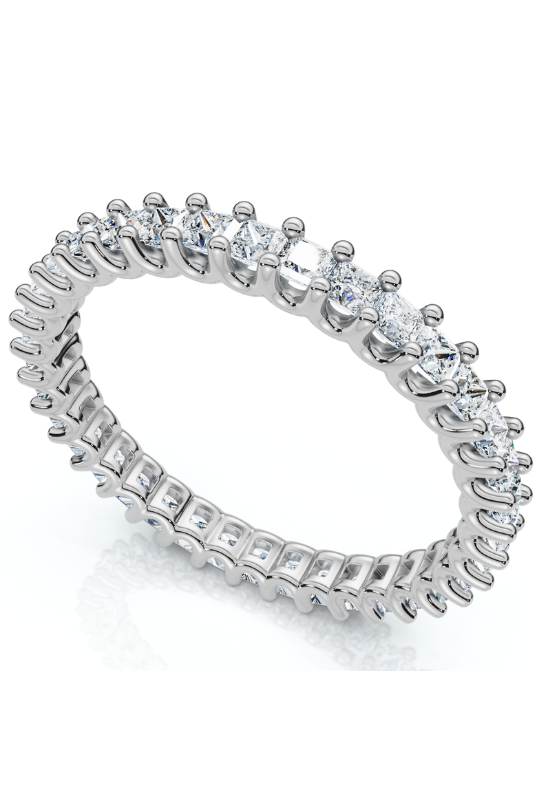 1Ct Princess Cut Diamond Eternity Stackable Wedding Ring 14k Gold Lab Grown, Alternate, color, 14k White Gold