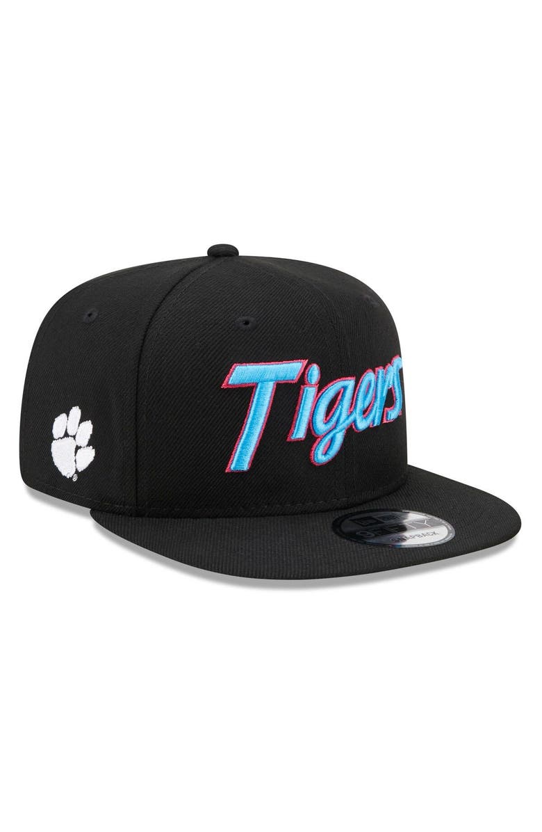 New Era Men's New Era Black Clemson Tigers Vice Undervisor 9FIFTY Snapback Hat, Main, color,