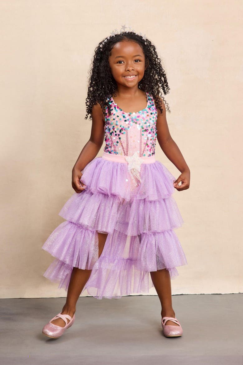 Showgirl Cape Skirt for Girls, Alternate, color, Purple