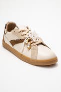 Forever & Always Shoes Taren Leather Pearl Buckle Sneakers