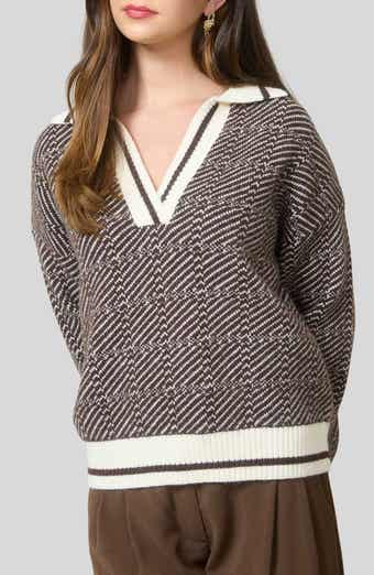 Blu Pepper Split Johnny Collar Sweater