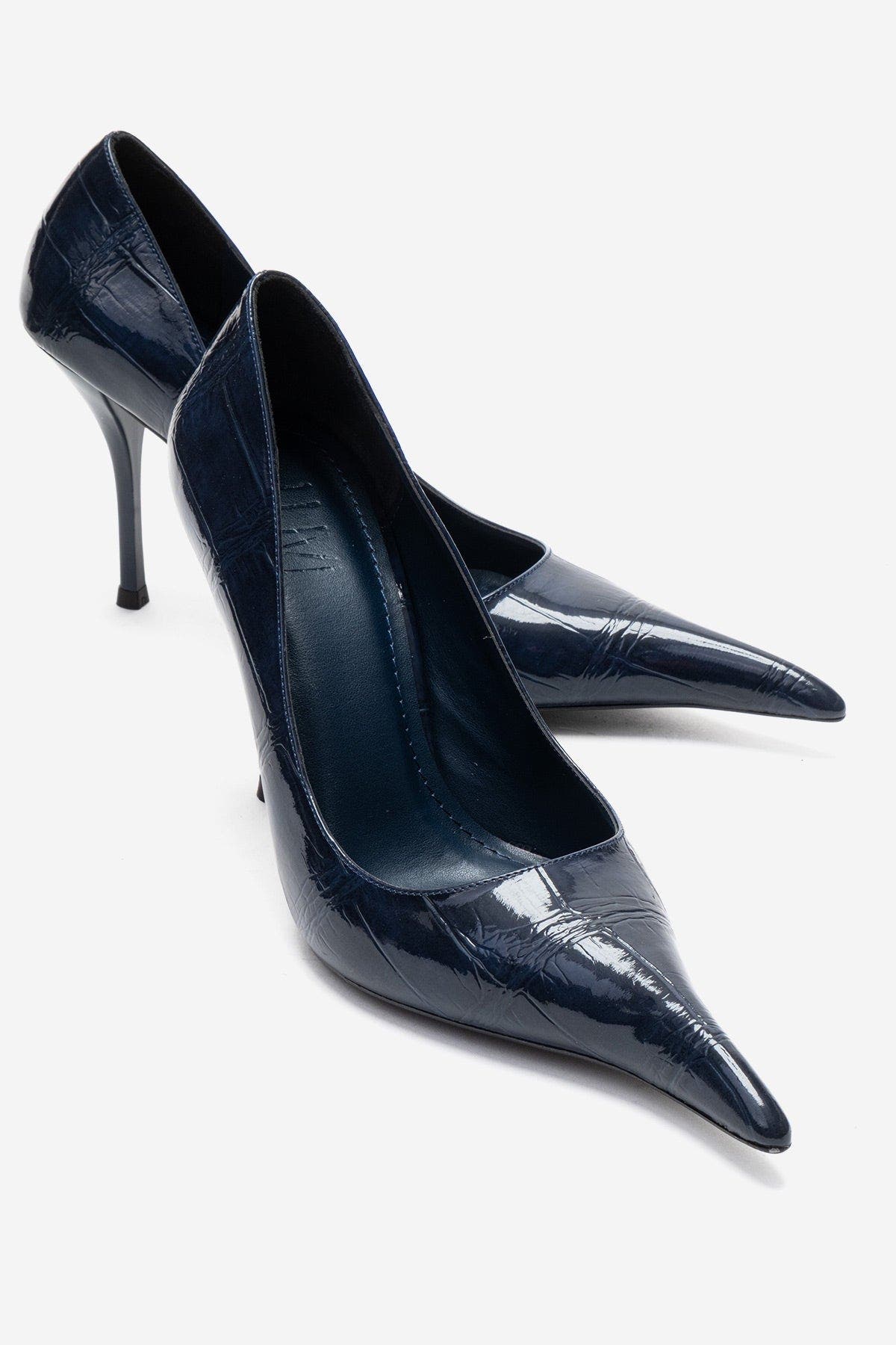 Luce Pointed Toe Stiletto Pump, Alternate, color, Navy Print