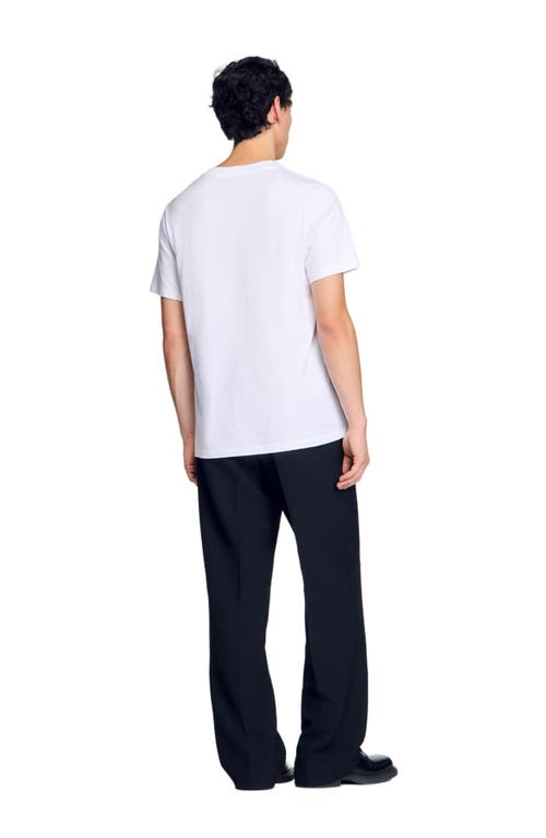 Sandro T-shirt With Snake Detail In Optic White