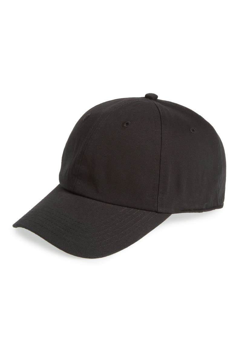 Canvas Baseball Cap, Main, color, BLACK