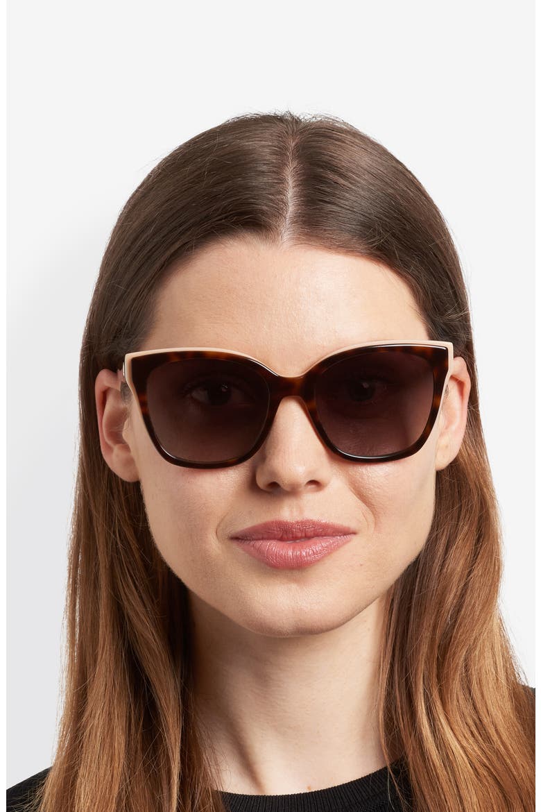 daesha 55mm polarized cat eye sunglasses, Alternate, color, HAVANA PINK/ BROWN