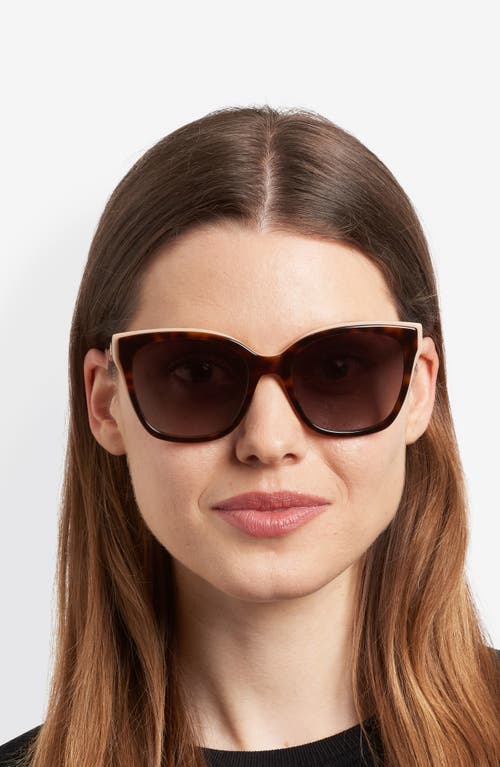 Kate Spade New York Daesha 55mm Polarized Cat Eye Sunglasses In Brown