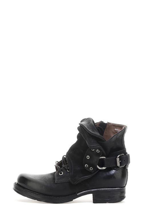 As98 A.s.98 Simon Ii Moto Bootie In Black