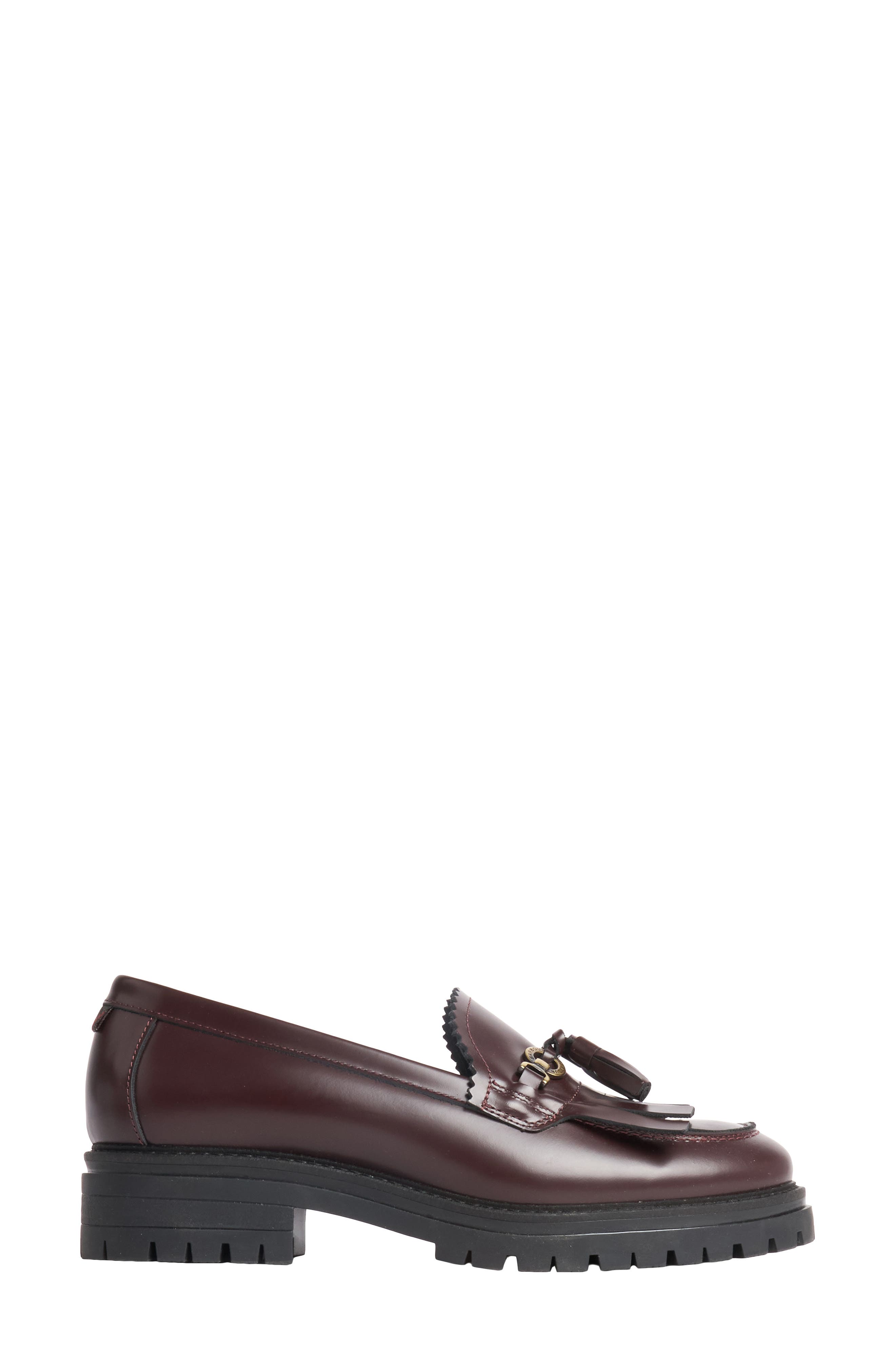 Ava Leather Loafer, Alternate, color, CHERRY GLACE