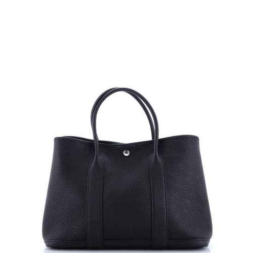 Pre-owned Hermes Hermes Garden Party Tote Leather 36 In Black