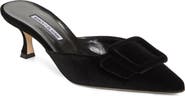 Manolo Blahnik Maysale Buckle Pointed Toe Mule