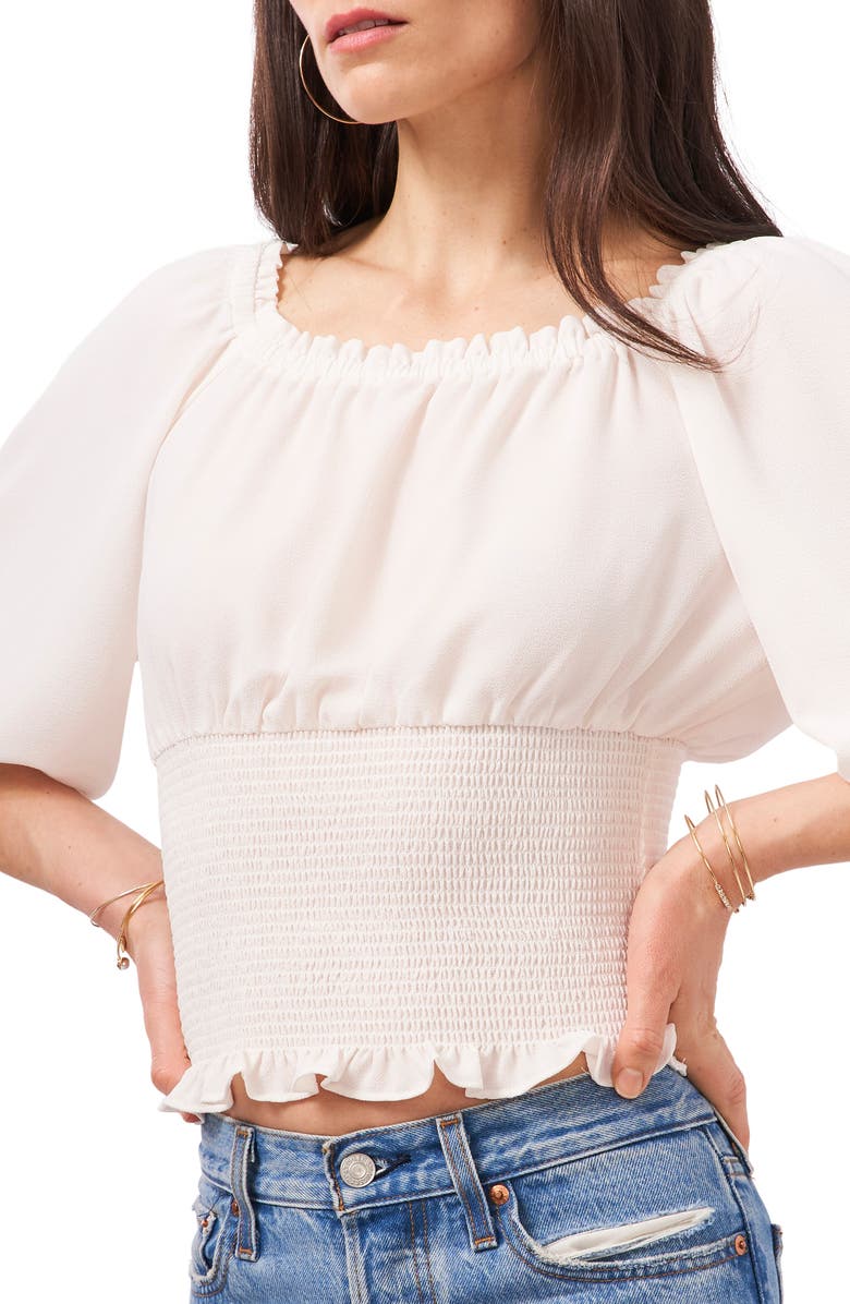 1.STATE Off the Shoulder Crepe Blouse, Alternate, color, 