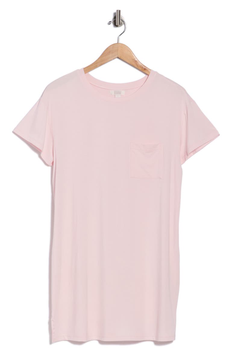 Tranquility Short Sleeve Nightshirt, Alternate, color, PINK CRYSTAL