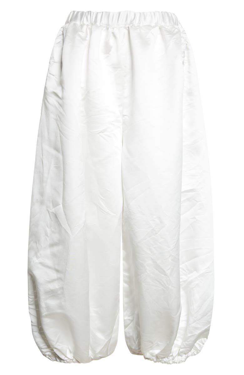 Comme des Garçons Crop Satin Balloon Pants, Main, color, White