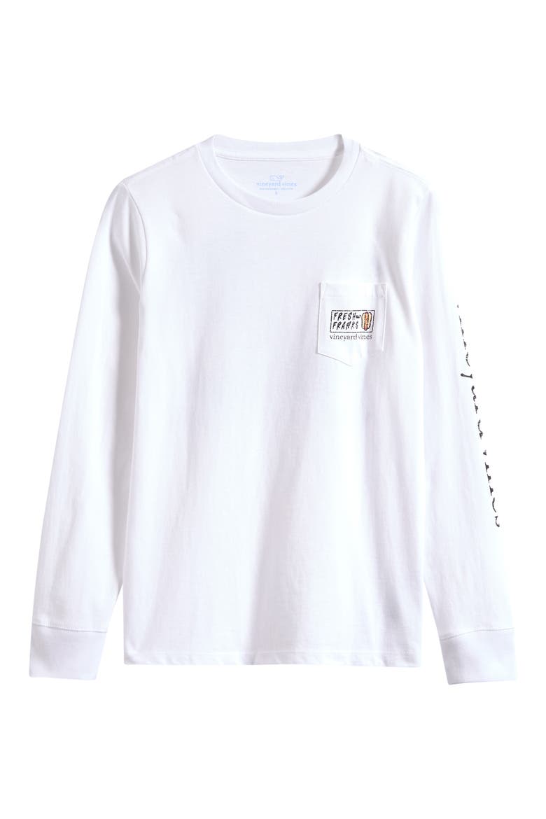 Kids' Fresh Franks Long Sleeve Cotton Graphic T-Shirt, Main, color, 100 WHITE