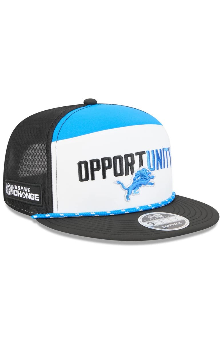 New Era Men's New Era White/Black Detroit Lions 2025 Inspire Change Split Panel 9FIFTY Snapback Hat, Main, color, White