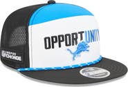 New Era Men's New Era White/Black Detroit Lions 2025 Inspire Change Split Panel 9FIFTY Snapback Hat