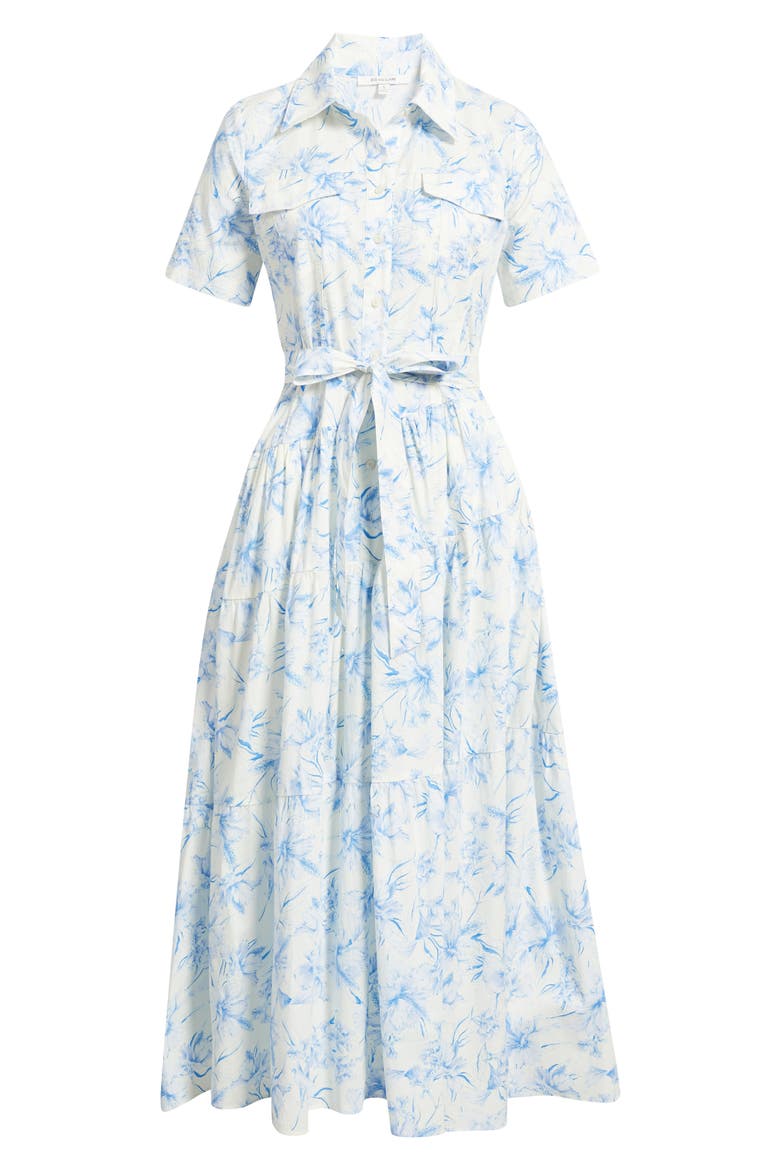 Printed Tie Belt Cotton Poplin Maxi Shirtdress, Alternate, color, BLUE MULTI