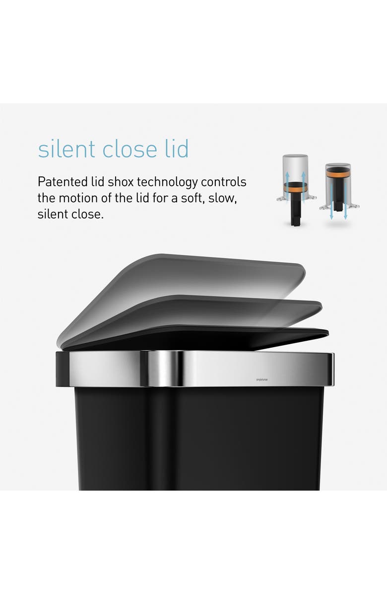 simplehuman 45L Soft Close Step Trash Can, Alternate, color,