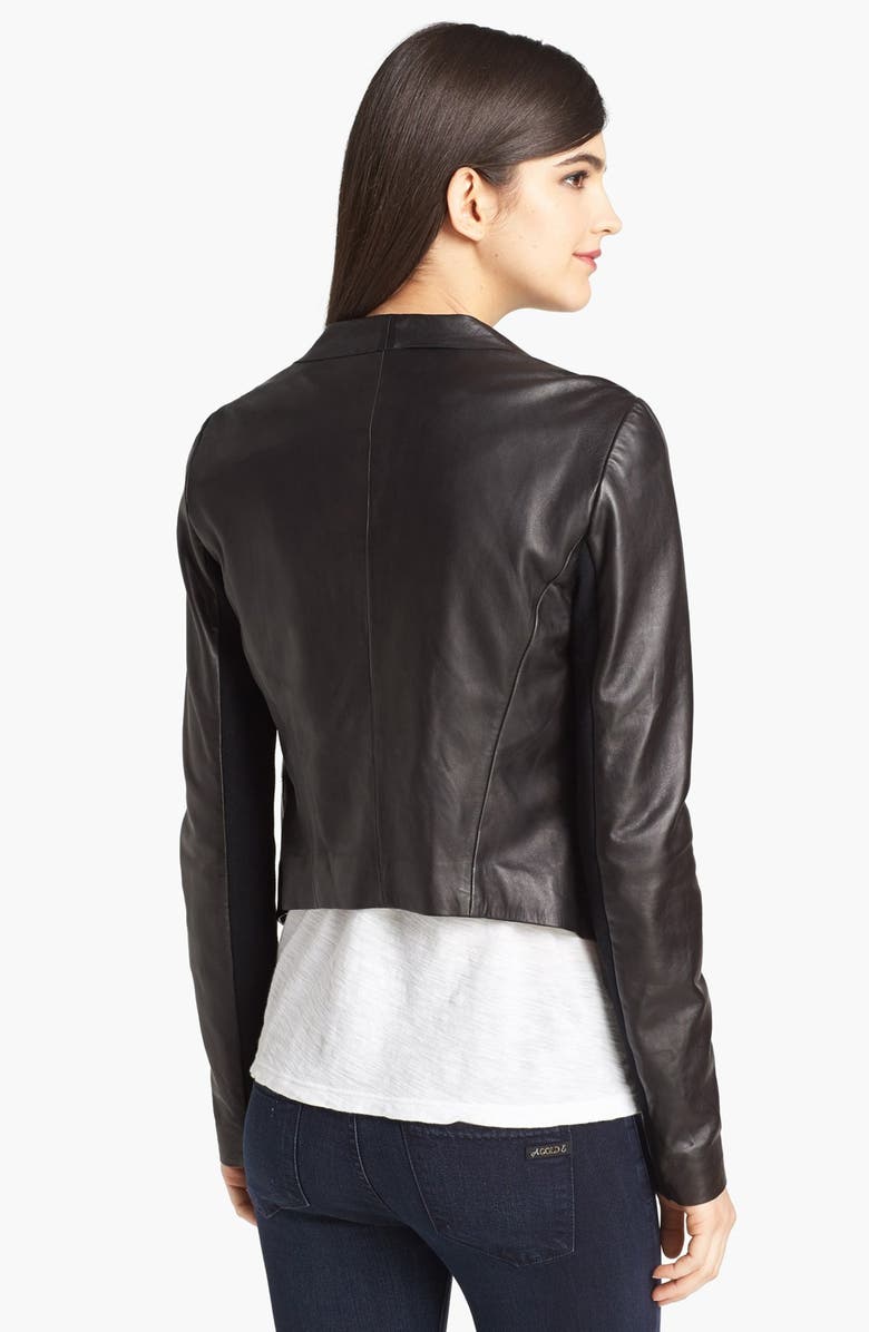 Trouvé Draped Leather Jacket, Alternate, color, 