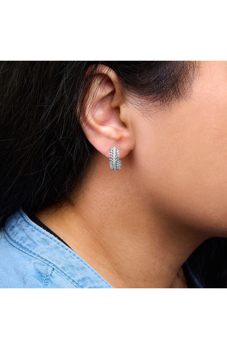 Haus of Brilliance 14K White Gold 1/4 Cttw Lab Grown Diamond Leafy Wreath Hoop Earrings, Alternate, color, White