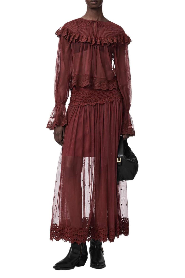 Trixie Ruffle Lace Top, Alternate, color, BURGUNDY RED
